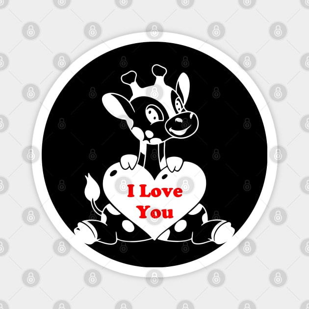 Baby Giraffe with Heart Magnet by Rafy's Designs